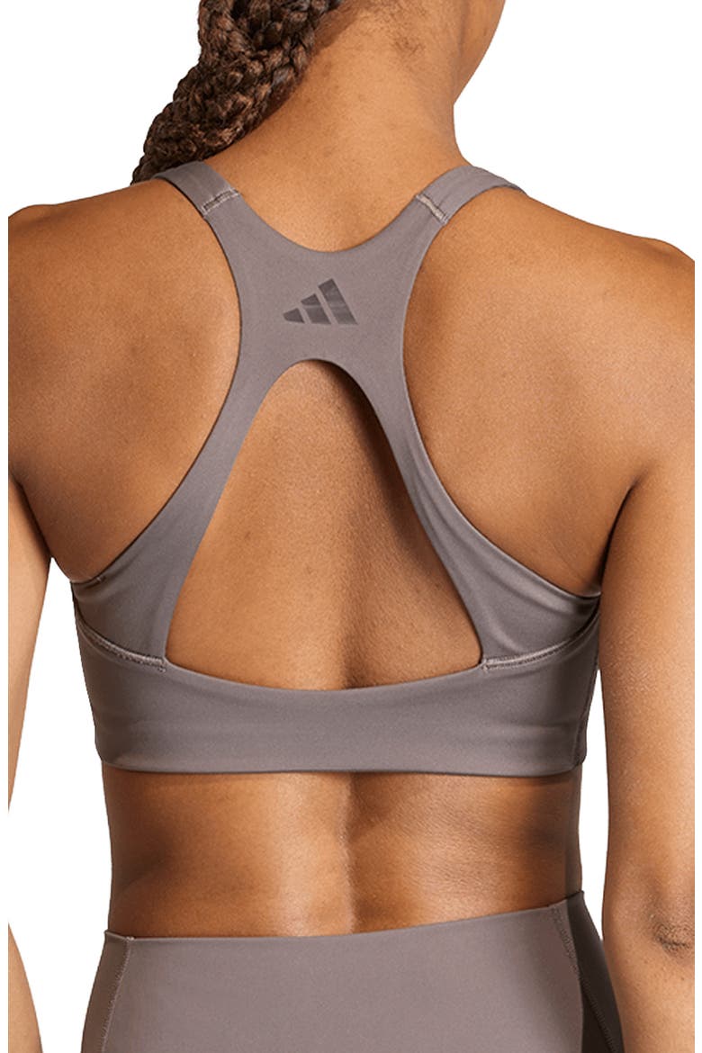 Opt 3-Stripes Low Impact Sports Bra, Alternate, color, CHARCOAL/ BLACK
