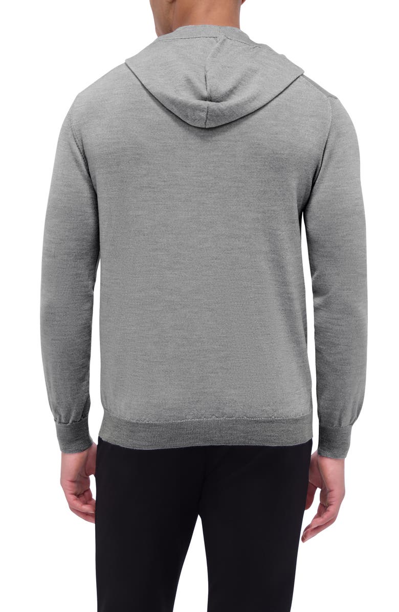 Bugatchi Merino Wool Hooded Sweater, Alternate, color, Graphite