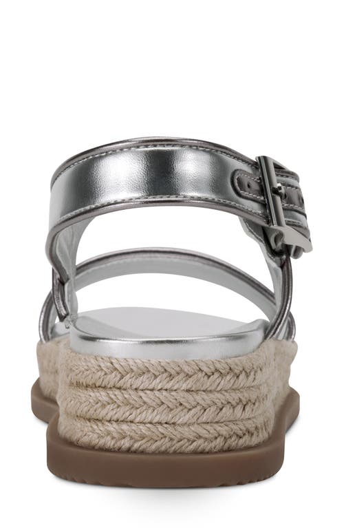 Dkny Bernae Slingback Platform Espadrille In Silver