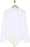 Lafayette 148 New York Collared Wrap Front Bodysuit