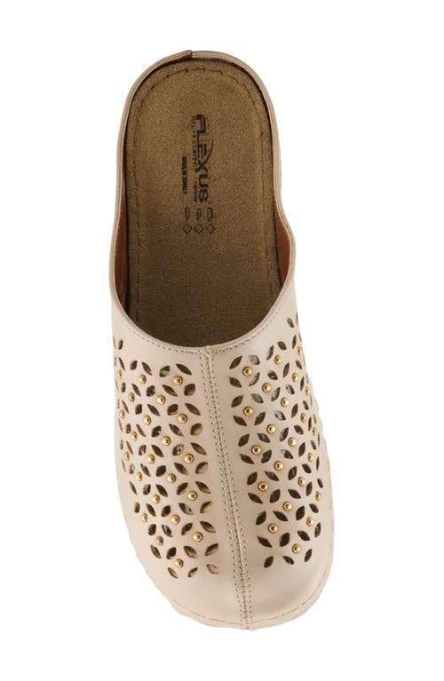 Flexus By Spring Step Laser-cut Mule In Beige