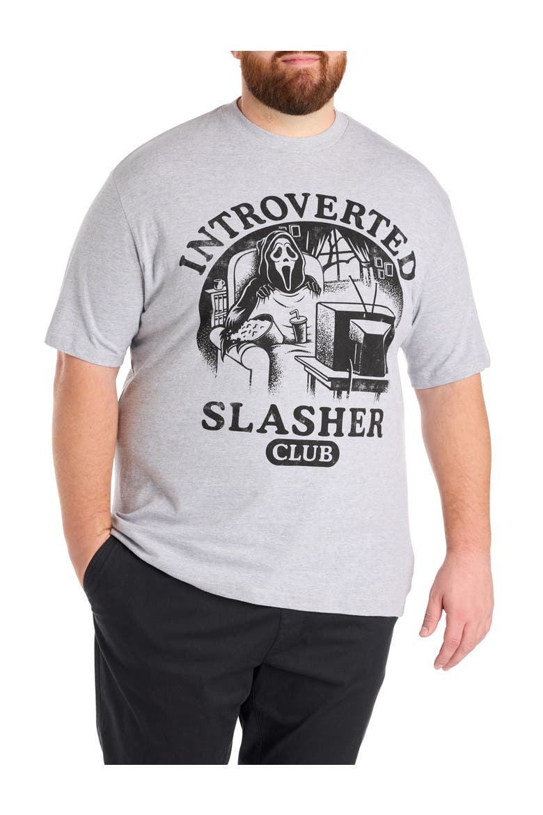 Big & Tall Introverted Social Club Graphic Tee, Main, color, GREY