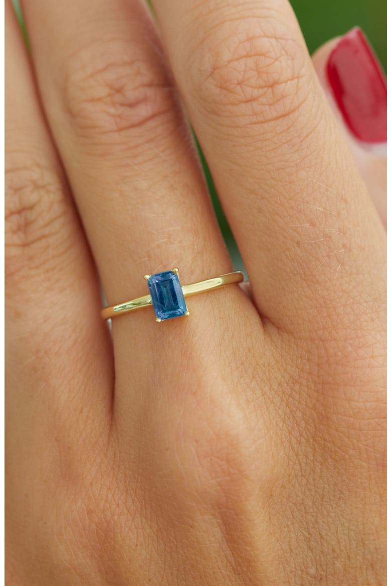 SAVVY CIE JEWELS June Birthstone Gold Vermeil Baguette Lab Created ...