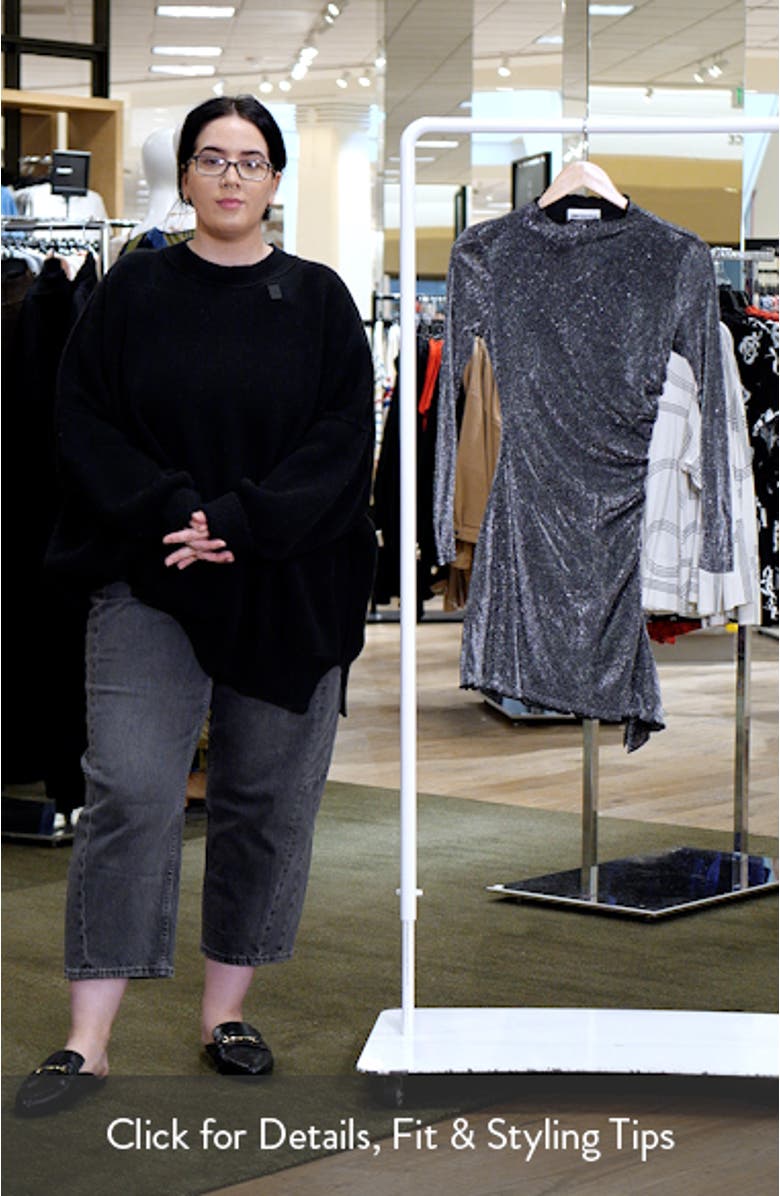 Souza Metallic Sparkle Long Sleeve Minidress, sales video thumbnail