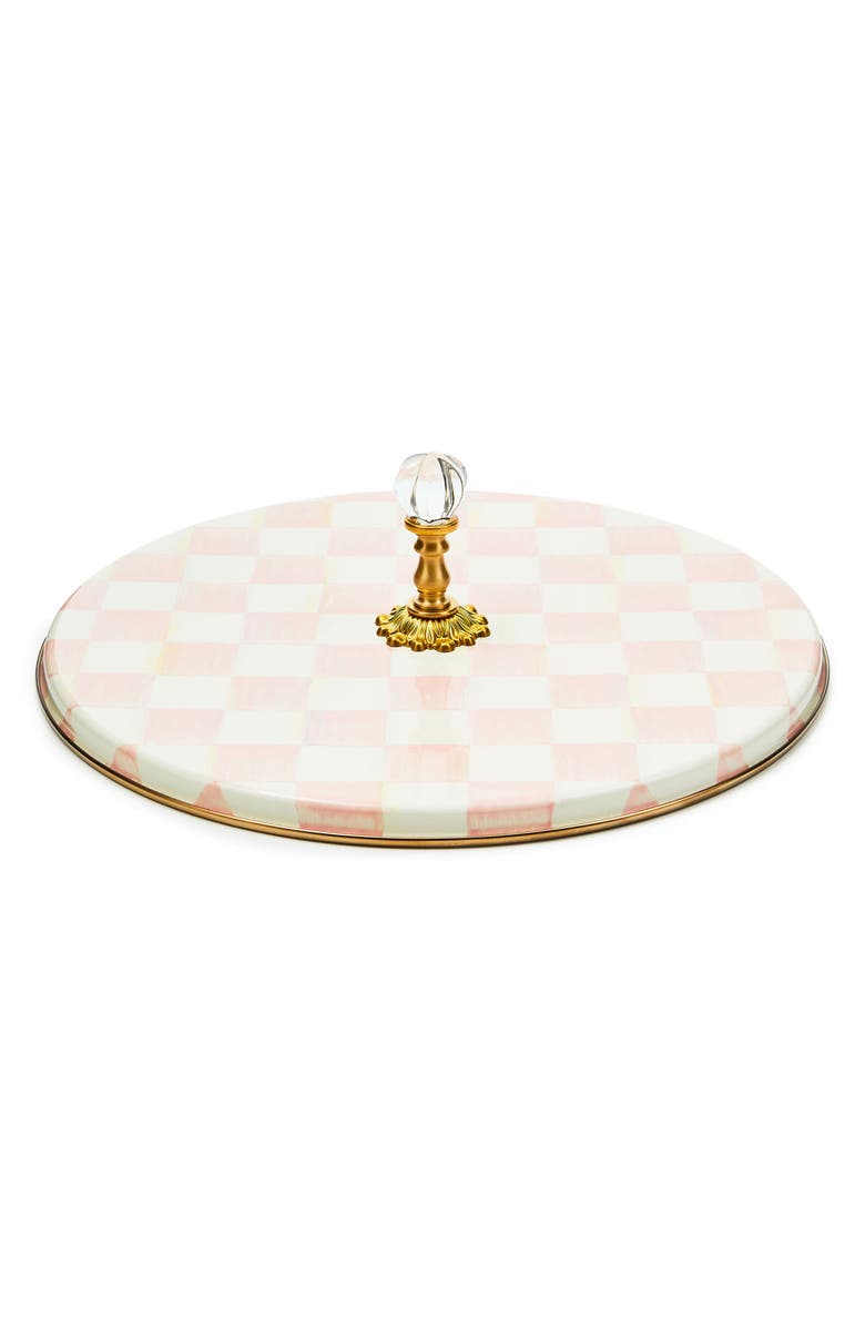 MACKENZIE CHILDS Royal Check Enameled Steel Cheese Course, Main, color, Rosy