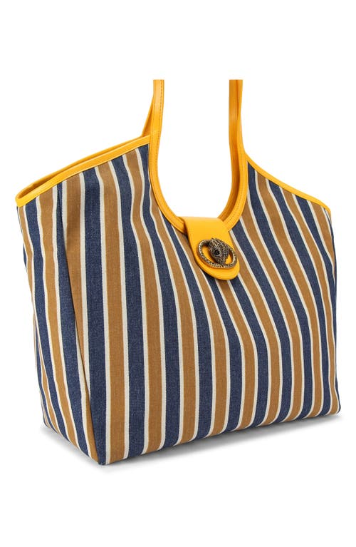 Kurt Geiger London Large Chelsea Stripe Tote Bag In Blue