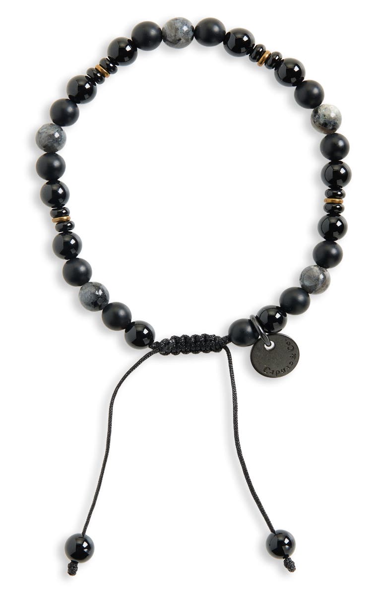 Caputo & Co. Men's Aura Gemstone Slider Bracelet, Alternate, color, Black Labradorite