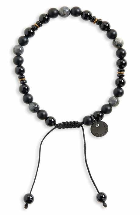 Caputo & Co. Men's Aura Gemstone Slider Bracelet