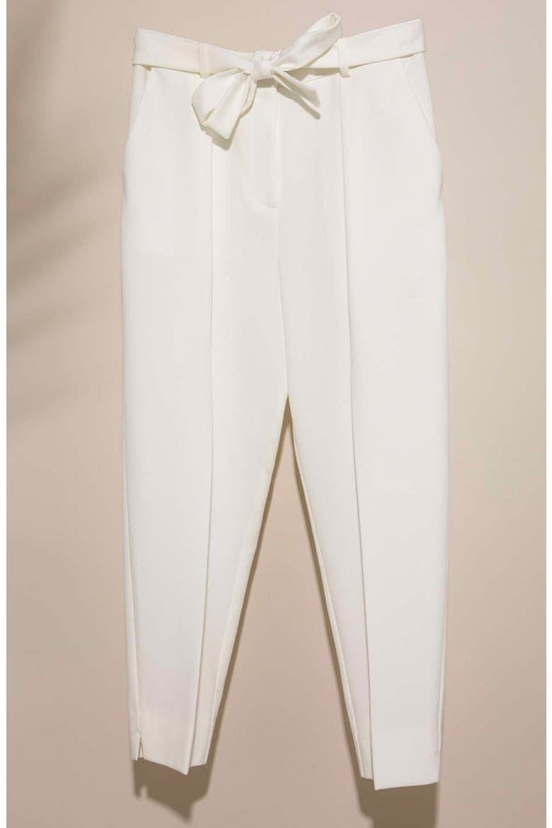 Crepe Peg Trousers, Alternate, color, CREAM