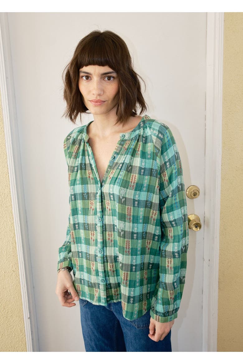 Daryl Button Front  Raglan Blouse, Alternate, color, Garden