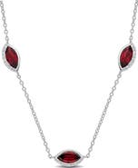 DELMAR Sterling Silver Amethyst & Diamond Station Necklace