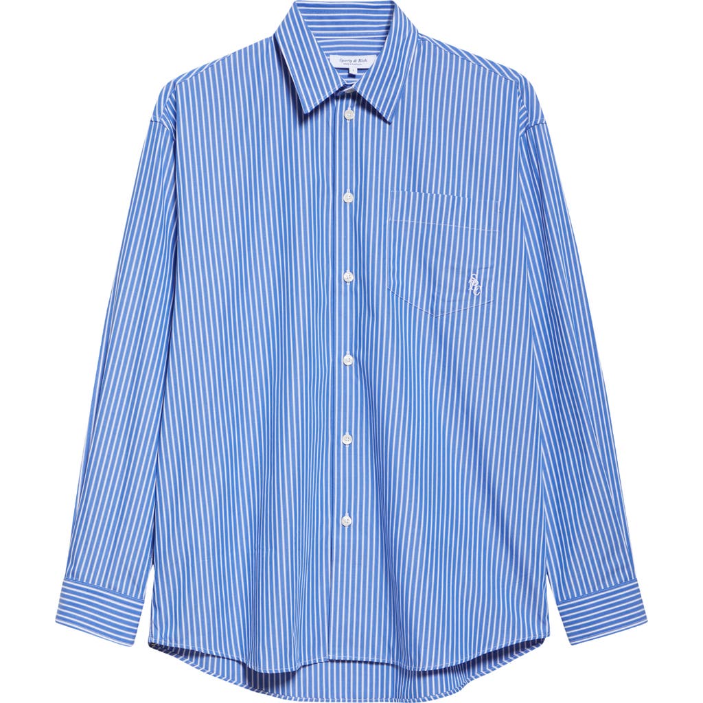 Sporty And Rich Sporty & Rich Src Oversized Shirt In Blue Striped