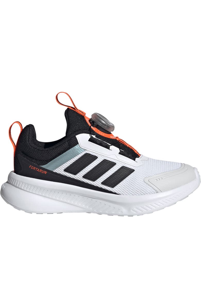 adidas Kids' Fortarun 4.0 Sneaker, Alternate, color, White/ Black/ Orange