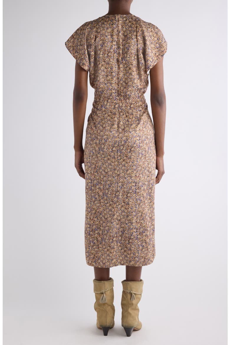 Lyndsay Floral Jacquard Midi Dress, Alternate, color, OCHRE