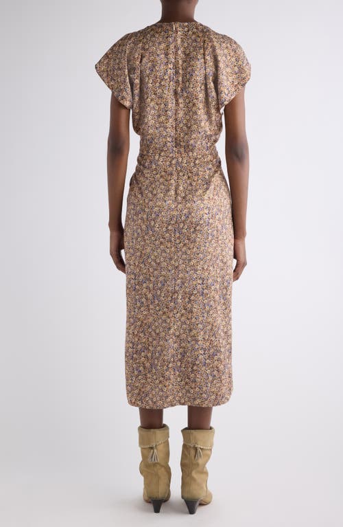 Isabel Marant Lyndsay Floral Jacquard Midi Dress In Brown