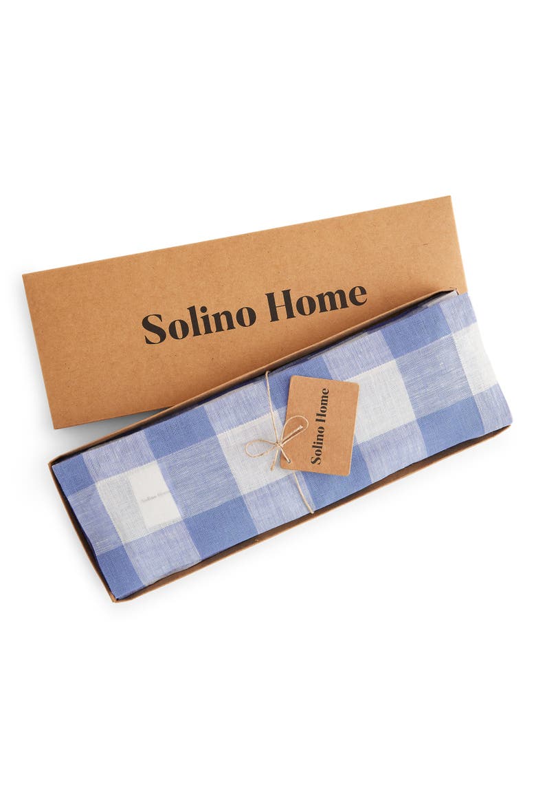 Linen Placemats Set of 4, 14 x 19" - Buffalo Check, Alternate, color, Hydrangea Blue