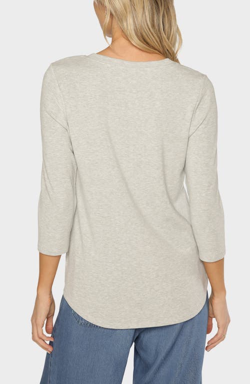 Matty M Sammie Three Quarter Sleeve Top In Gray