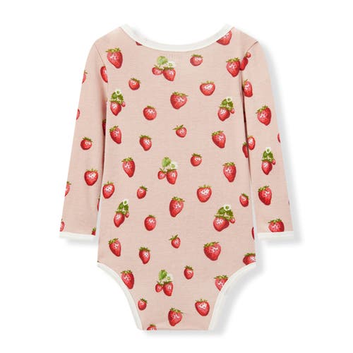 Milkbarn Organic Cotton Long Sleeve One Piece In Red