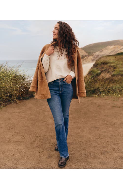 Lands' End Denim High Rise Skinny Flare Jeans In Indigo Tide Blue