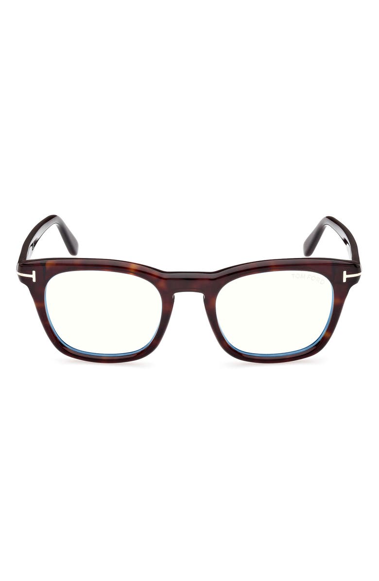TOM FORD 50mm Square Blue Light Blocking Glasses, Main, color,