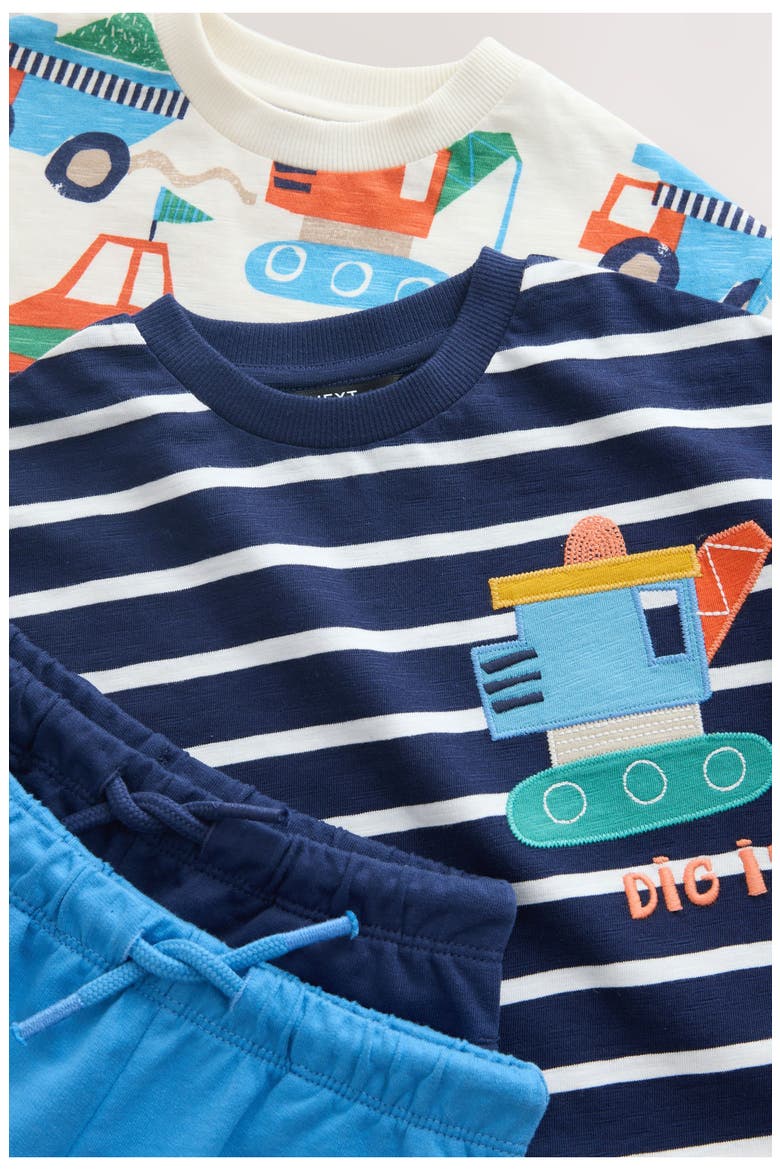 Kids' Stripe Digger 4-Piece T-Shirts & Shorts Set, Alternate, color, MULTI