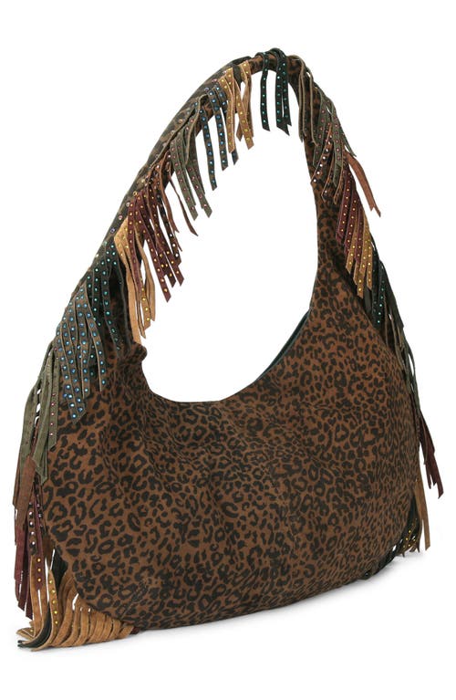 Kurt Geiger London Shoreditch Fringe Hobo Bag In Brown