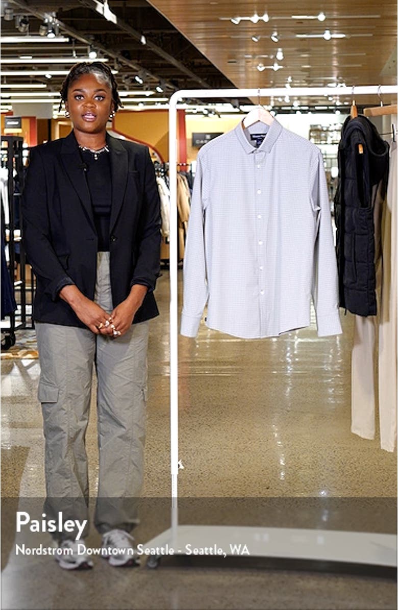 Leeward Trim Fit Microplaid Performance Button-Up Shirt, sales video thumbnail