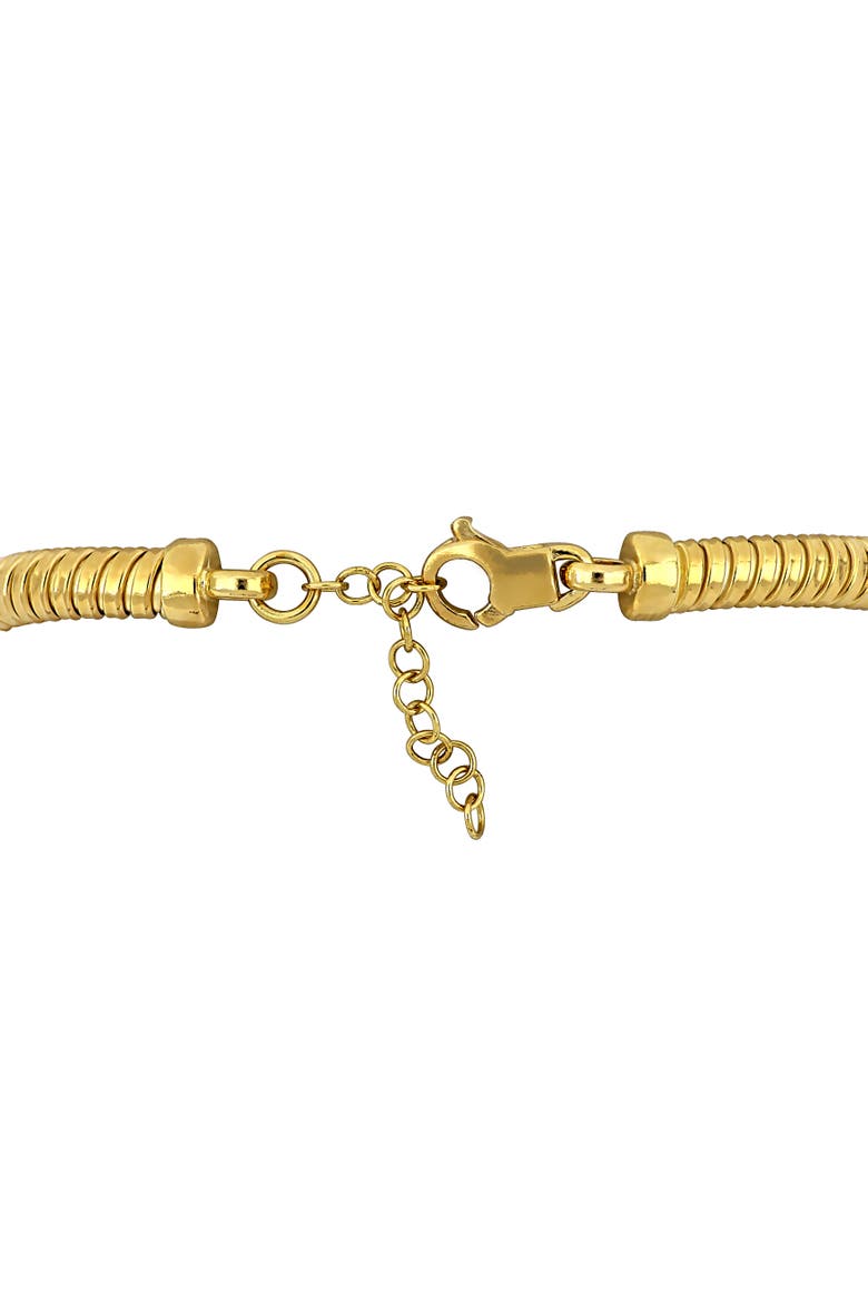 Cubic Zirconia Omega Cluster Station Bracelet, Alternate, color, Yellow-Plated