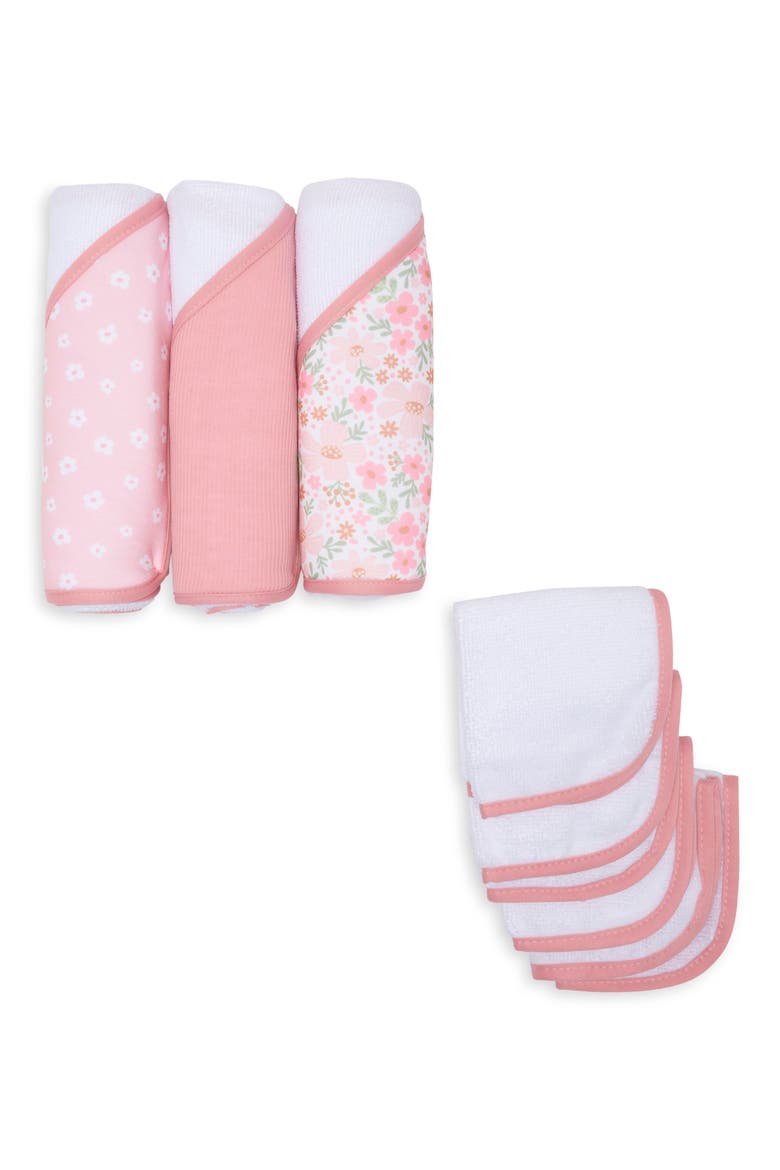 9-Piece Hooded Microfiber Towels, Main, color, FLORAL