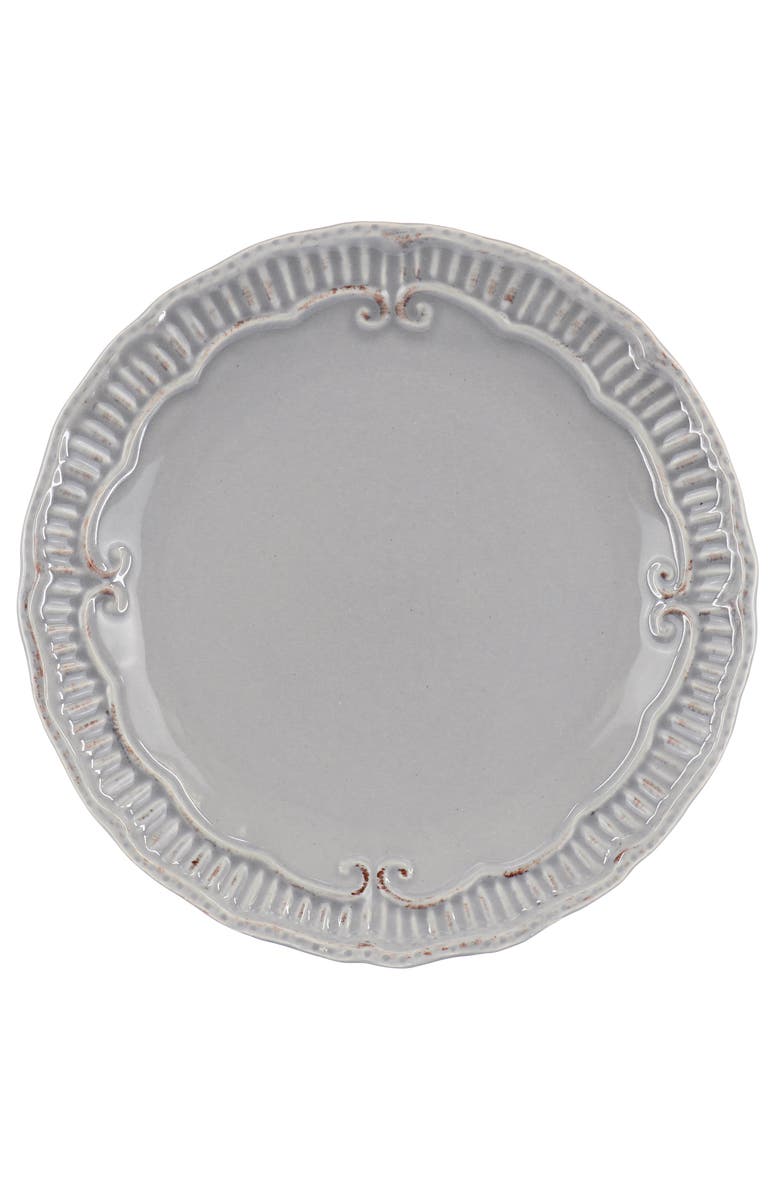 Modern Southern Home Capri 6 piece 9in Stoneware Embossed Dessert Plate Set, Alternate, color, Grey