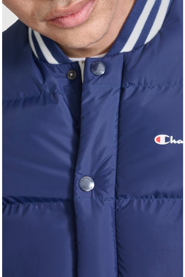 Varsity Quilted Bomber Jacket, Alternate, color, NAVY/ WHITE