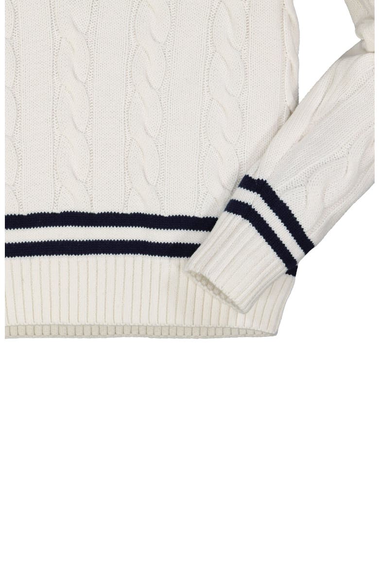 Women's Organic V-Neck Cricket Sweater, Alternate, color, White