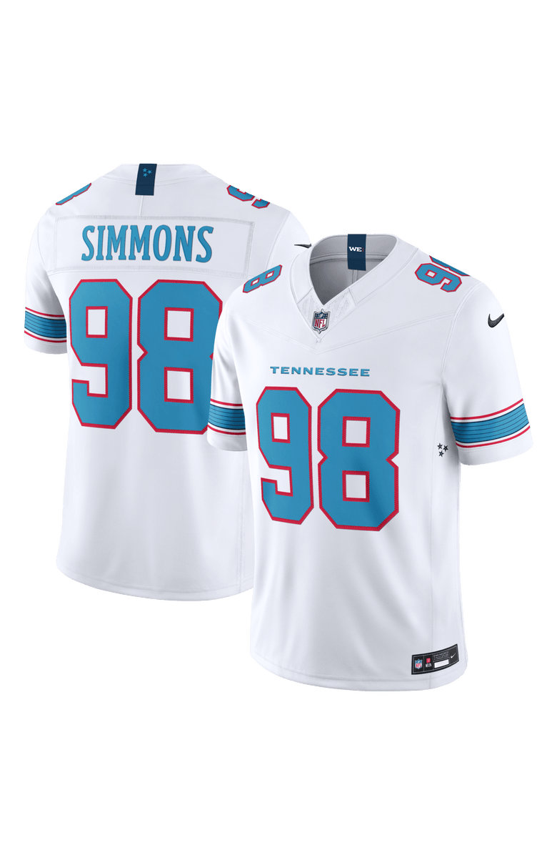 Nike Men's Nike Jeffery Simmons White Tennessee Titans Vapor F.U.S.E. Stitched Limited Jersey, Main, color, White