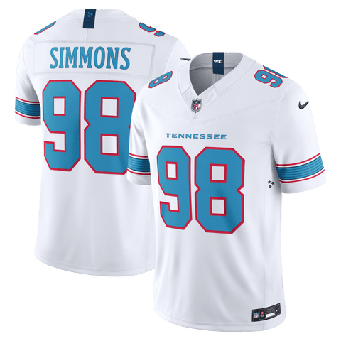 Men's Nike Jeffery Simmons White Tennessee Titans Vapor F.U.S.E. Stitched Limited Jersey