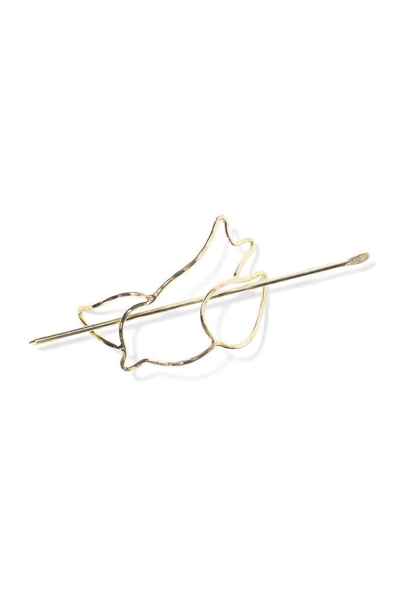 Paksa Bird Hair Pin - Slide With Stick, Main, color, Metallic Gold