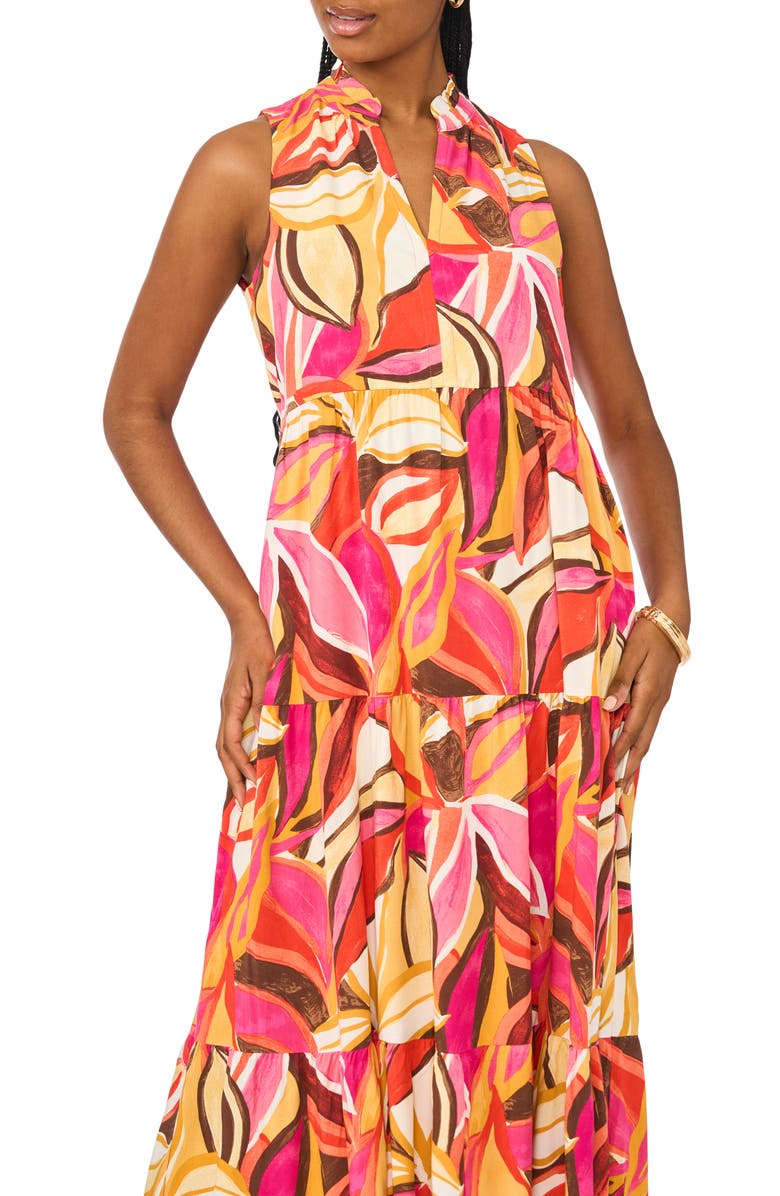 Halogen<sup>®</sup> Sleeveless Tiered Maxi Dress, Alternate, color, Pink Multi