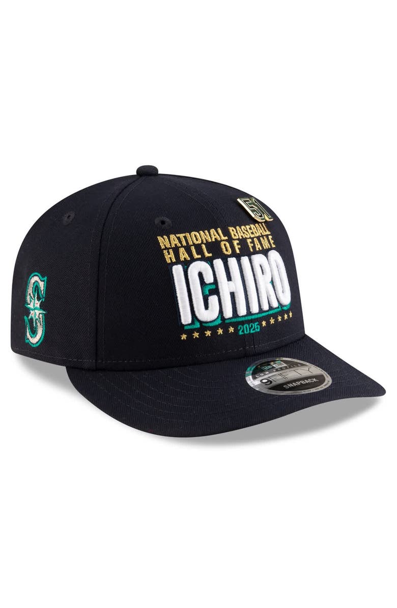 New Era Men's  New Era Ichiro Suzuki Navy Seattle Mariners 2025 Baseball Hall of Fame Low Profile 9FIFTY Snapback Hat, Main, color, Navy