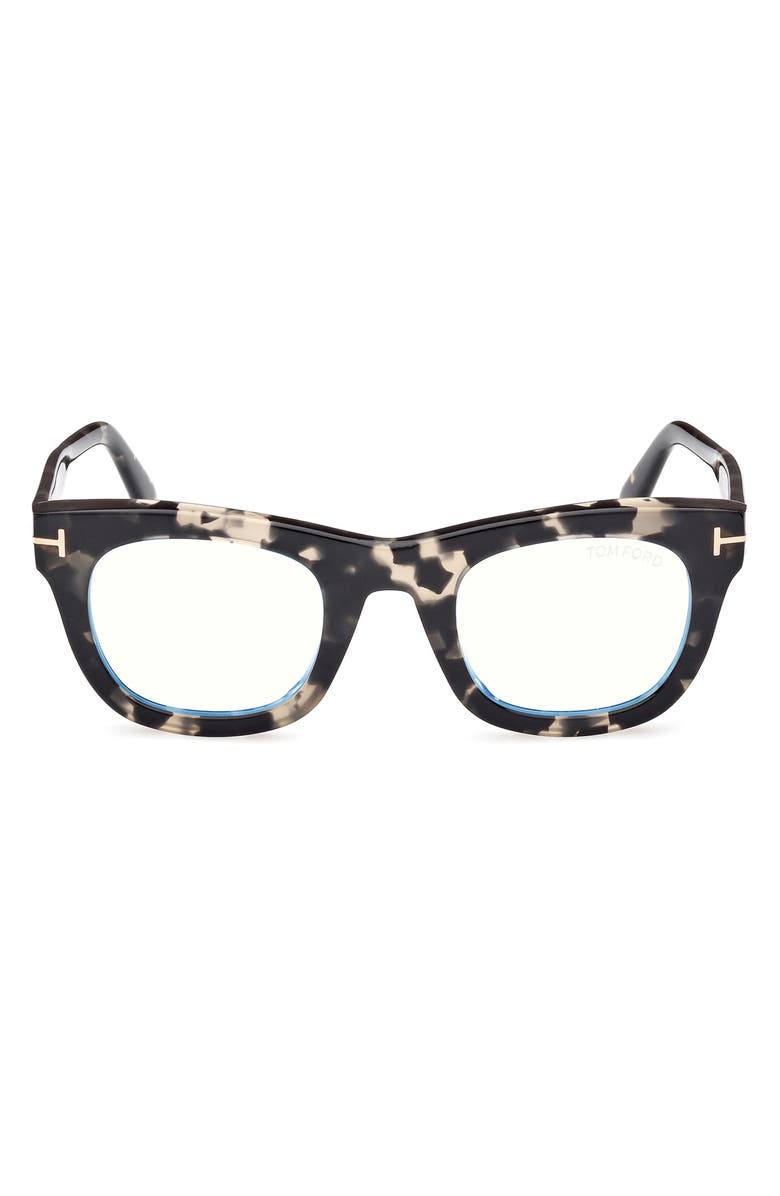 TOM FORD 48mm Square Blue Light Blocking Glasses, Main, color, 