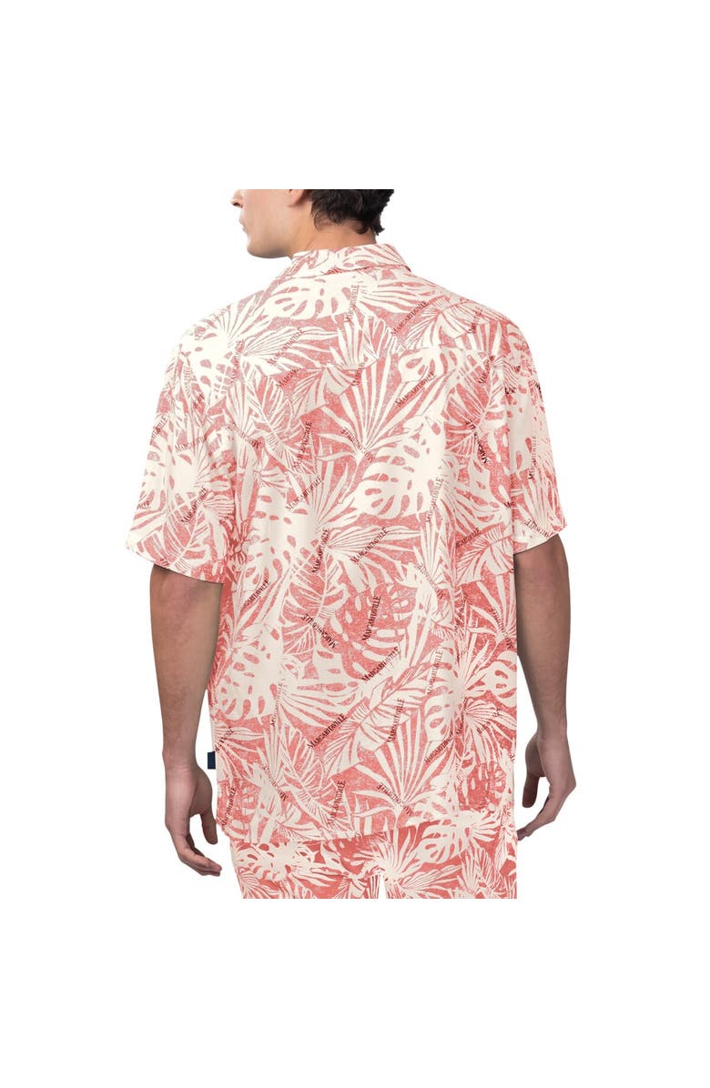 Margaritaville Men's Margaritaville Tan Tampa Bay Buccaneers Sand Washed Monstera Print Party Button-Up Shirt, Alternate, color, Cream