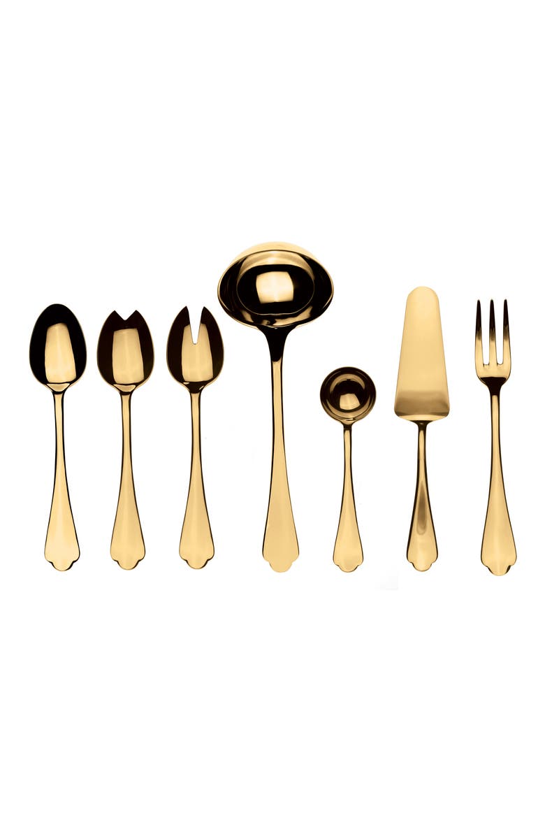 Dolce Vita Mirror 7-Piece Place Serving Set, Main, color, GOLD