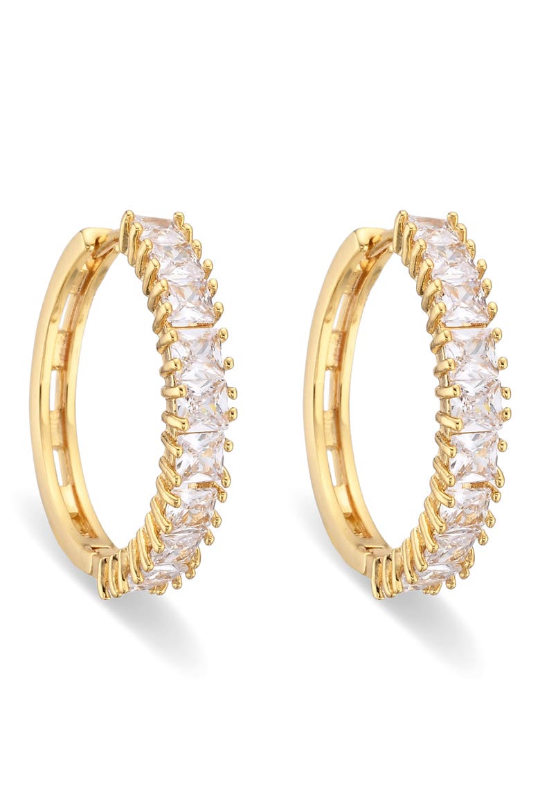 Oriana Cubic Zirconia Hoop Earrings, Alternate, color, GOLD