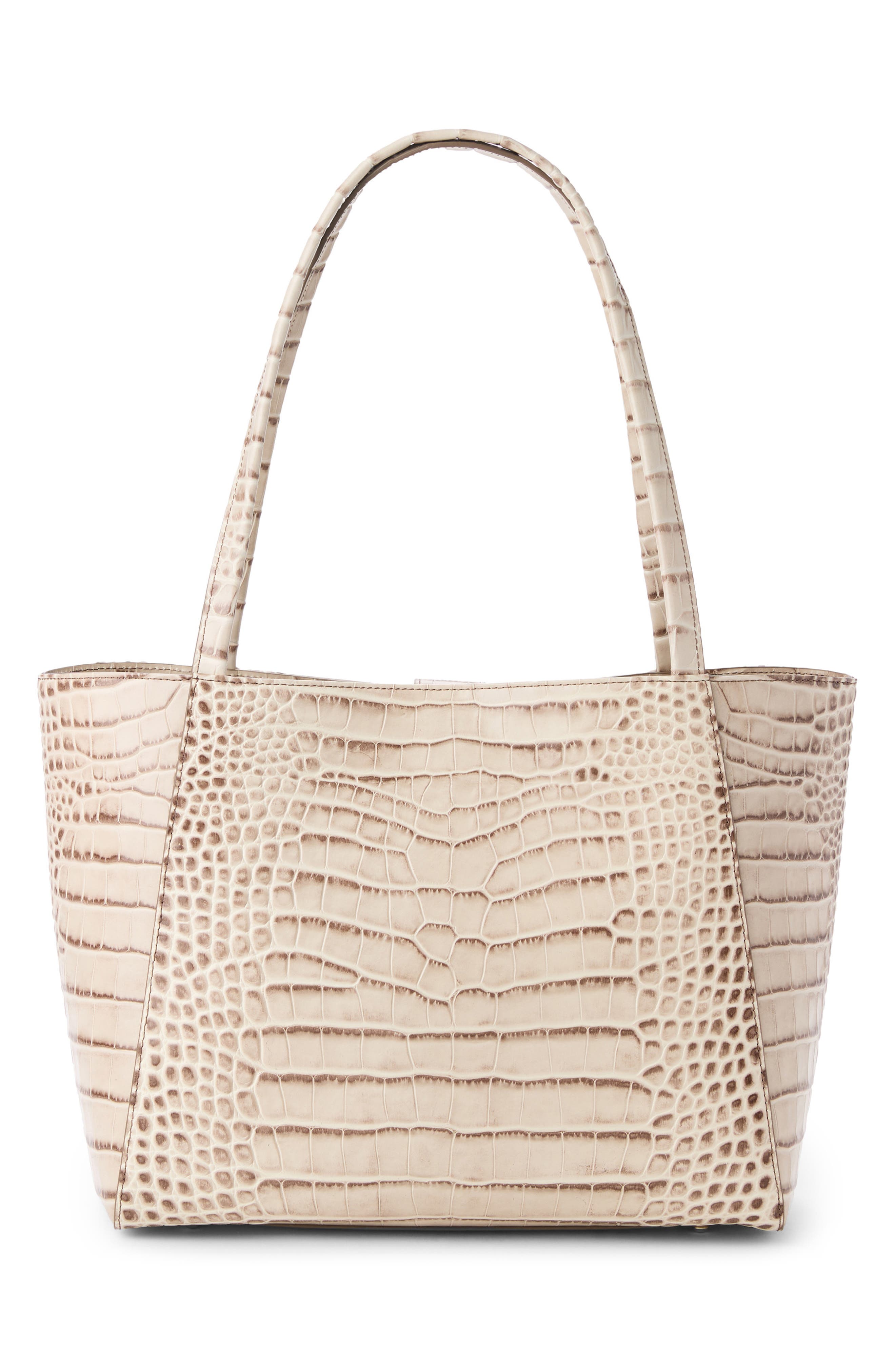 Brahmin Mona Croc Embossed Leather Tote, Alternate, color, Warm Gray