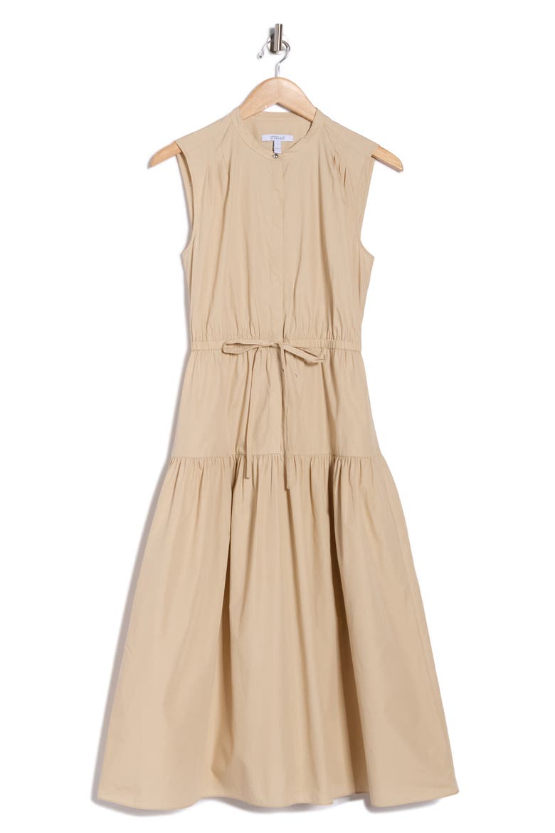 Margaret Sleeveless Poplin Midi Dress, Alternate, color, SAFARI