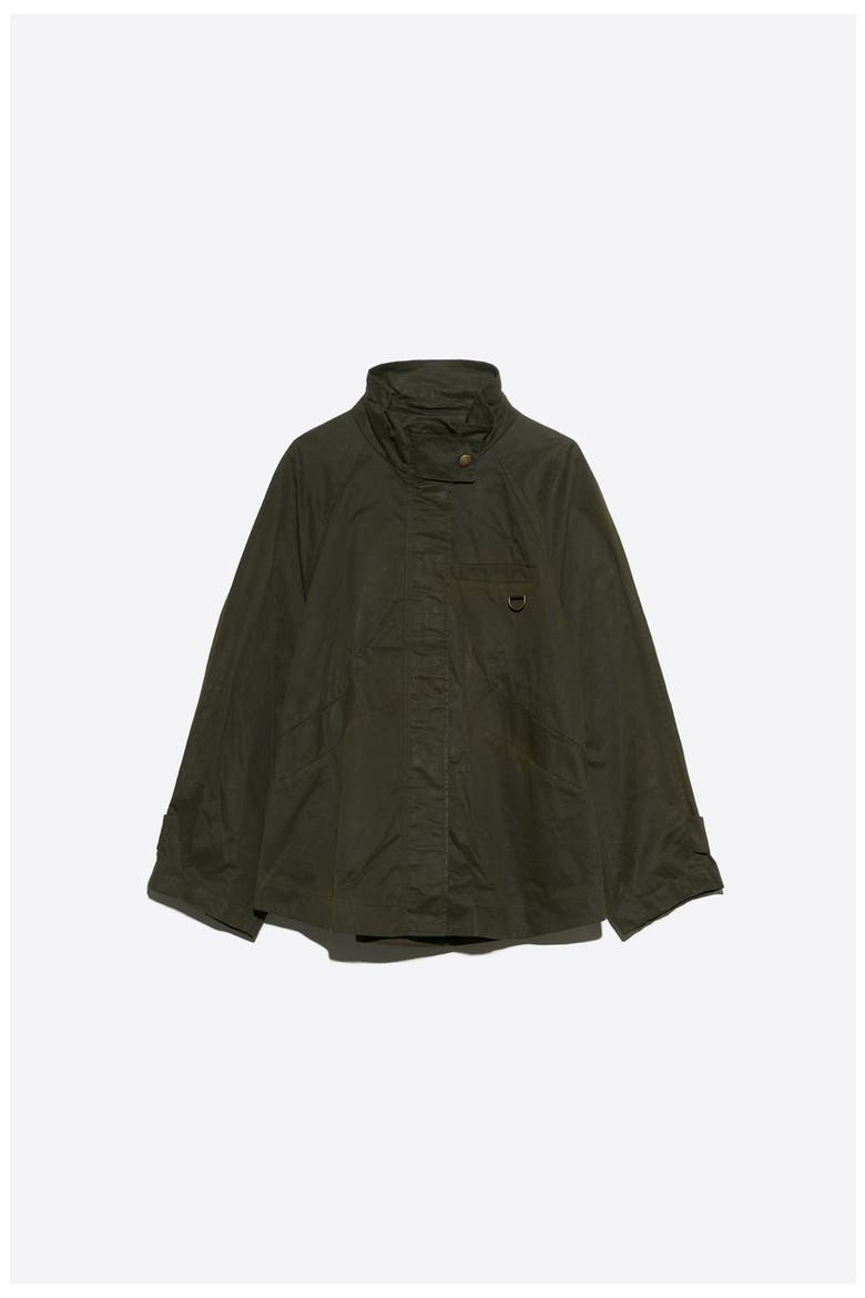 Waxed A-line Trench Coat, Alternate, color, KHAKI