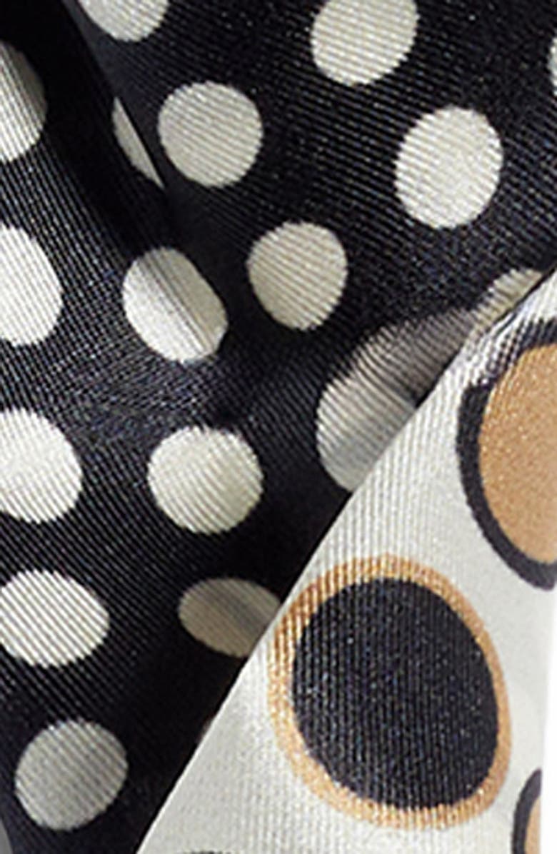 Echo Spot & Dot Silk Satin Ribbon Scarf, Alternate, color, Black