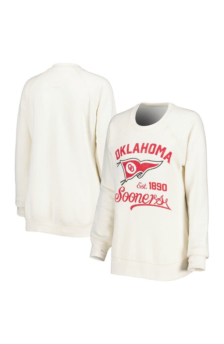 PRESSBOX Women's Pressbox Cream Oklahoma Sooners Old Standard Pennant Knobi Raglan Pullover Sweatshirt, Main, color, Cream