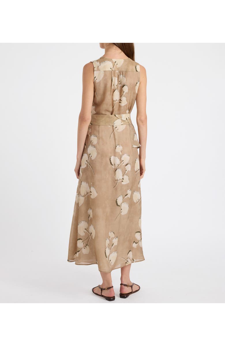Santorelli Cona Midi Dress with Ruffle Panel, Alternate, color, Chai
