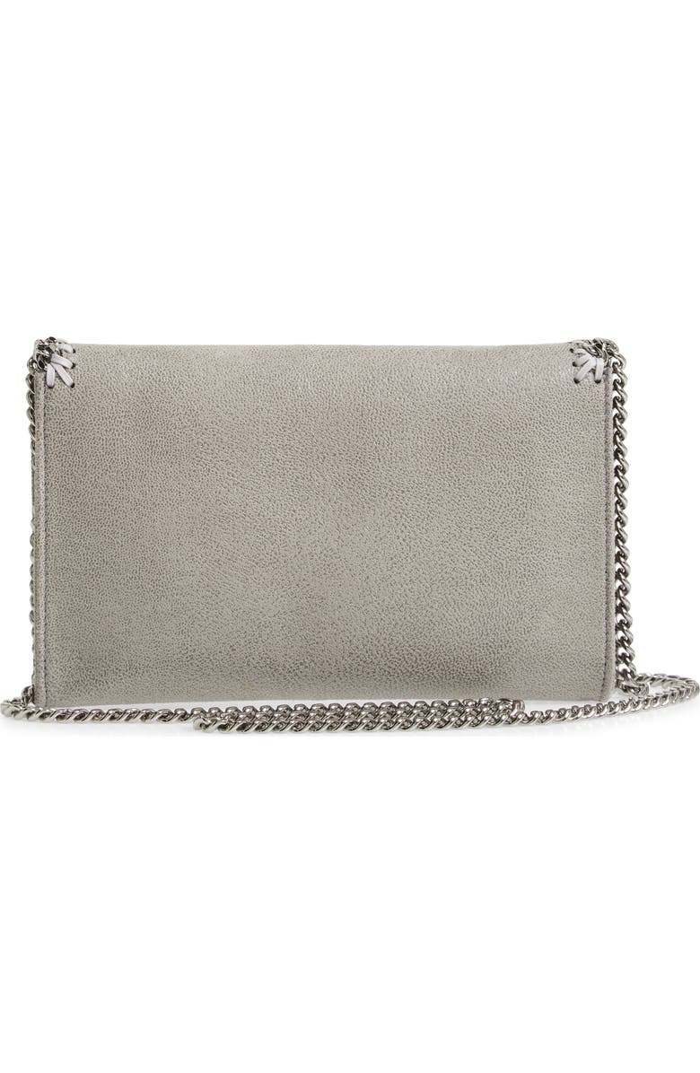 Stella McCartney Mini Falabella Shaggy Dear Faux Leather Crossbody Bag, Alternate, color, Light Grey