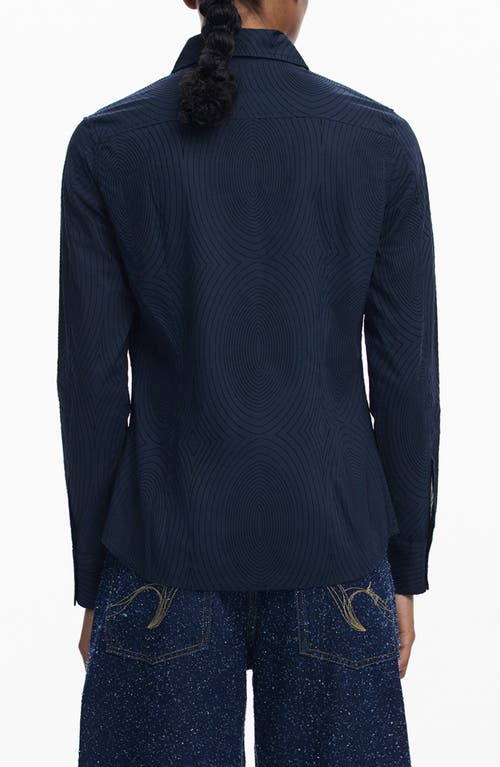Desigual Long Sleeve Button-up Shirt In Black