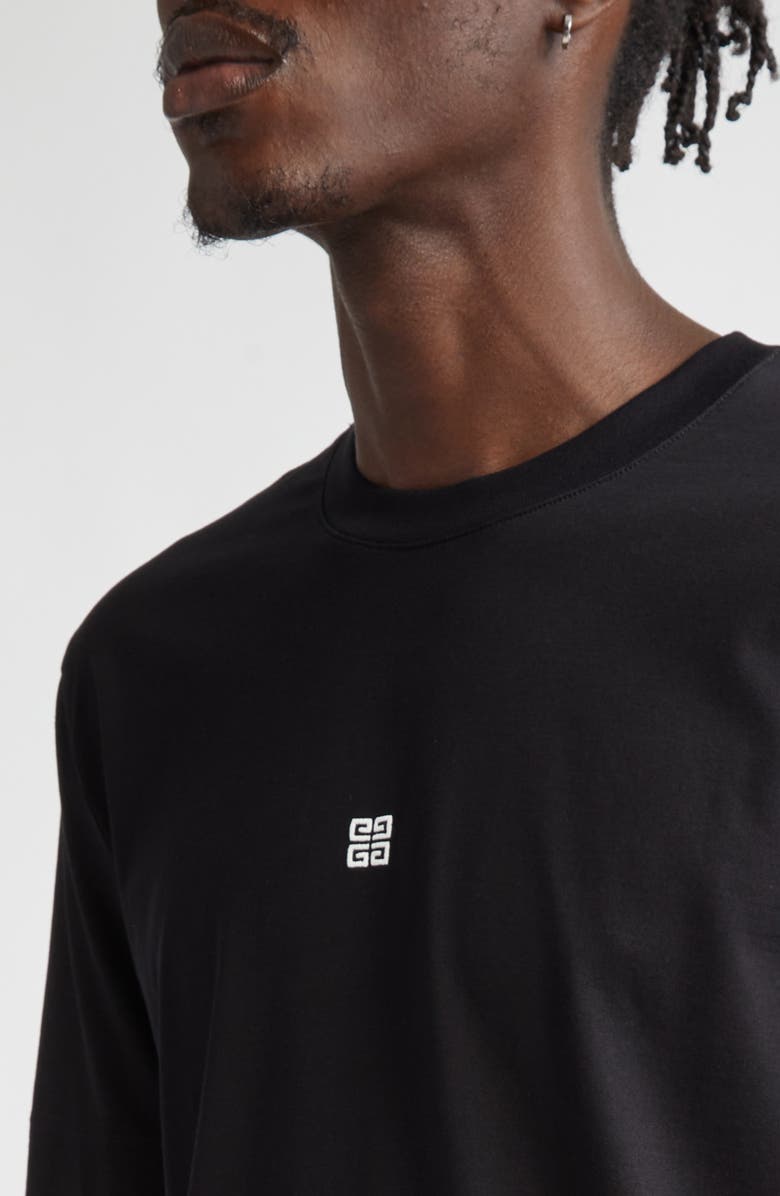 Givenchy Slim Fit 4G Embroidered Cotton T-Shirt, Alternate, color, Black